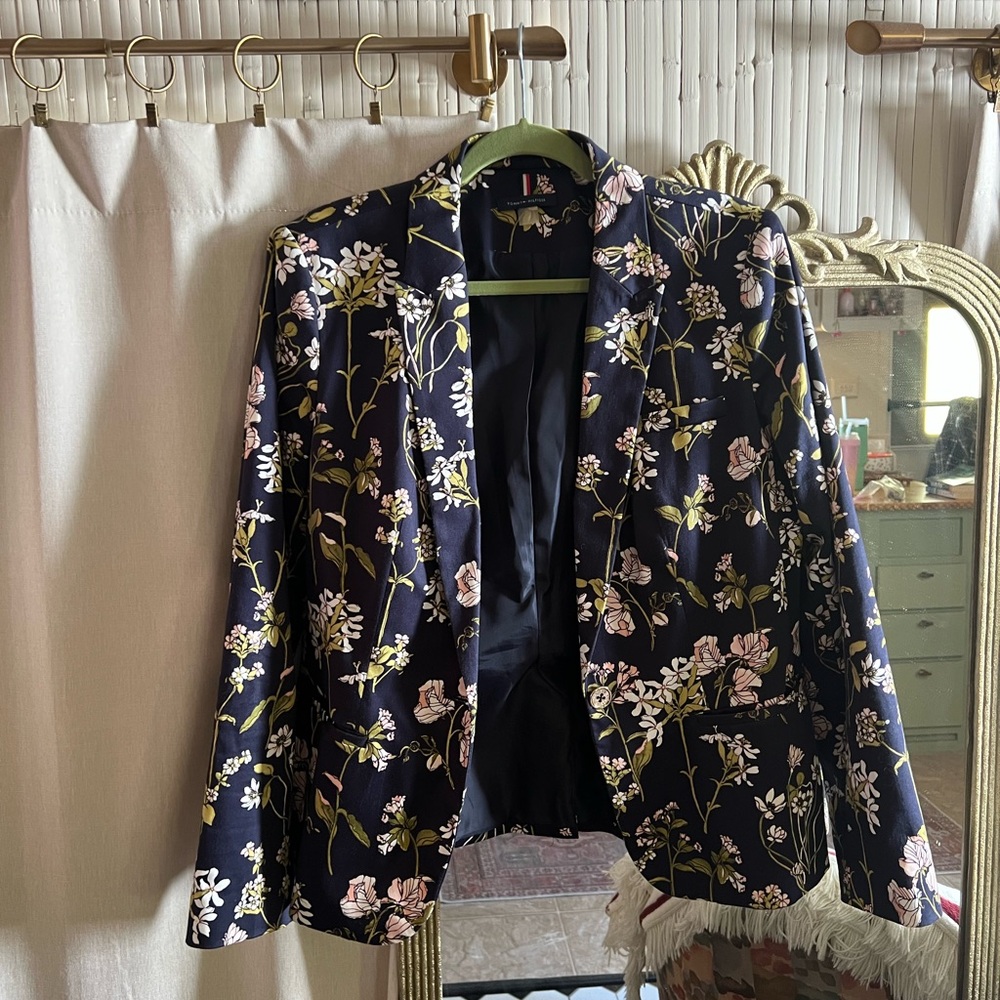 Floral Black Blazer